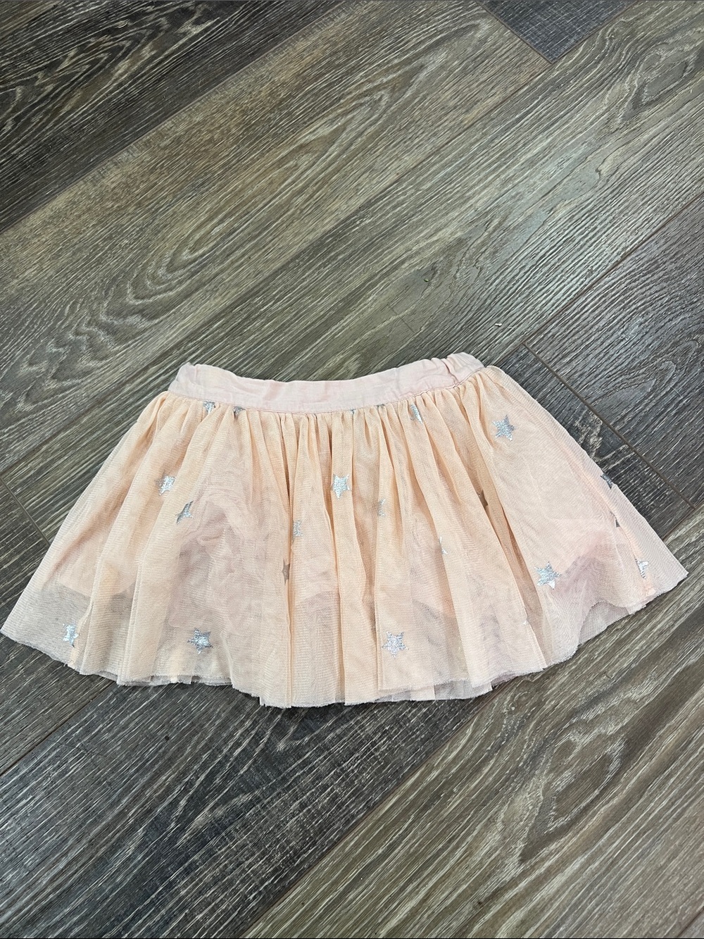 Stella McCartney Kids Peach Tulle Skirt with Silver Star Details